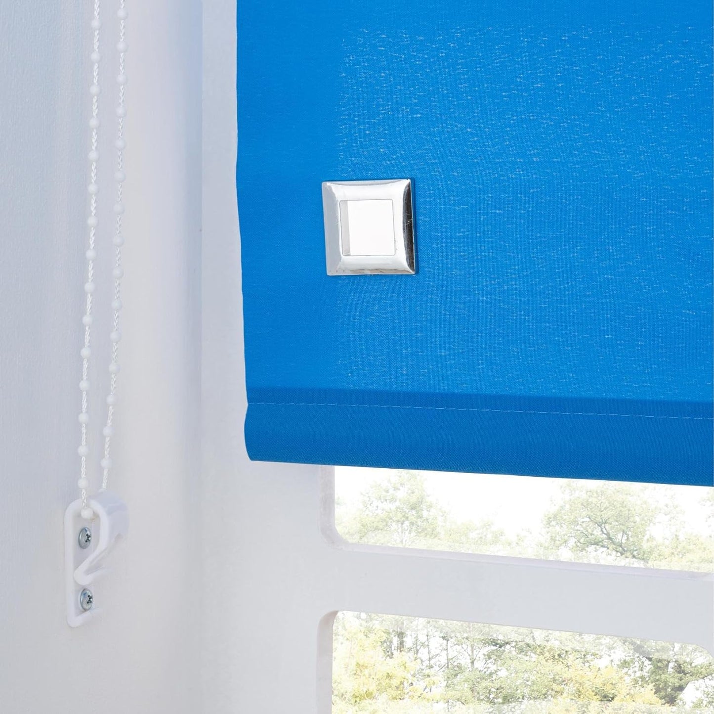 Premium Trimmable Square Eyelet Roller Window Blind – Light Filtering Fabric, Child Safe Chain for Bedroom, Kitchen, Living Room