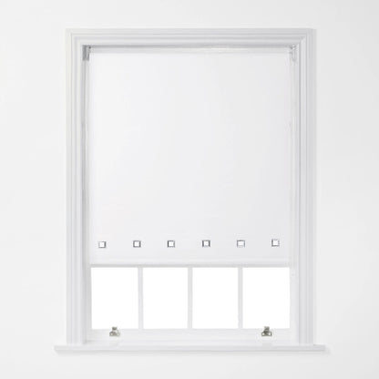 Square Eyelet Roller Window Blind -Trimmable , Various Colours & Sizes