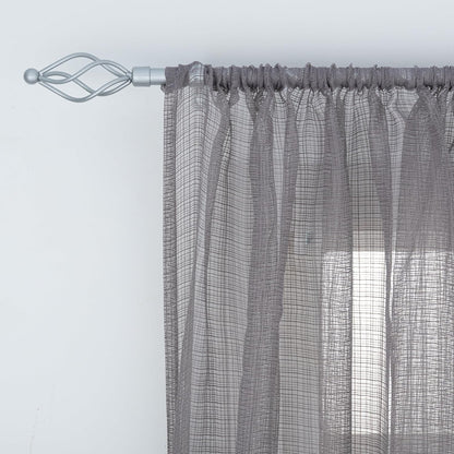 Small Twisted Metal Extendable Curtain Pole With Rings and Fittings (13/16mm)