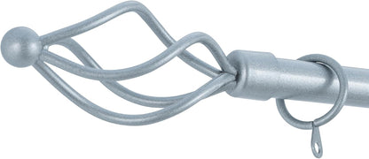 Small Twisted Metal Extendable Curtain Pole With Rings and Fittings (13/16mm)