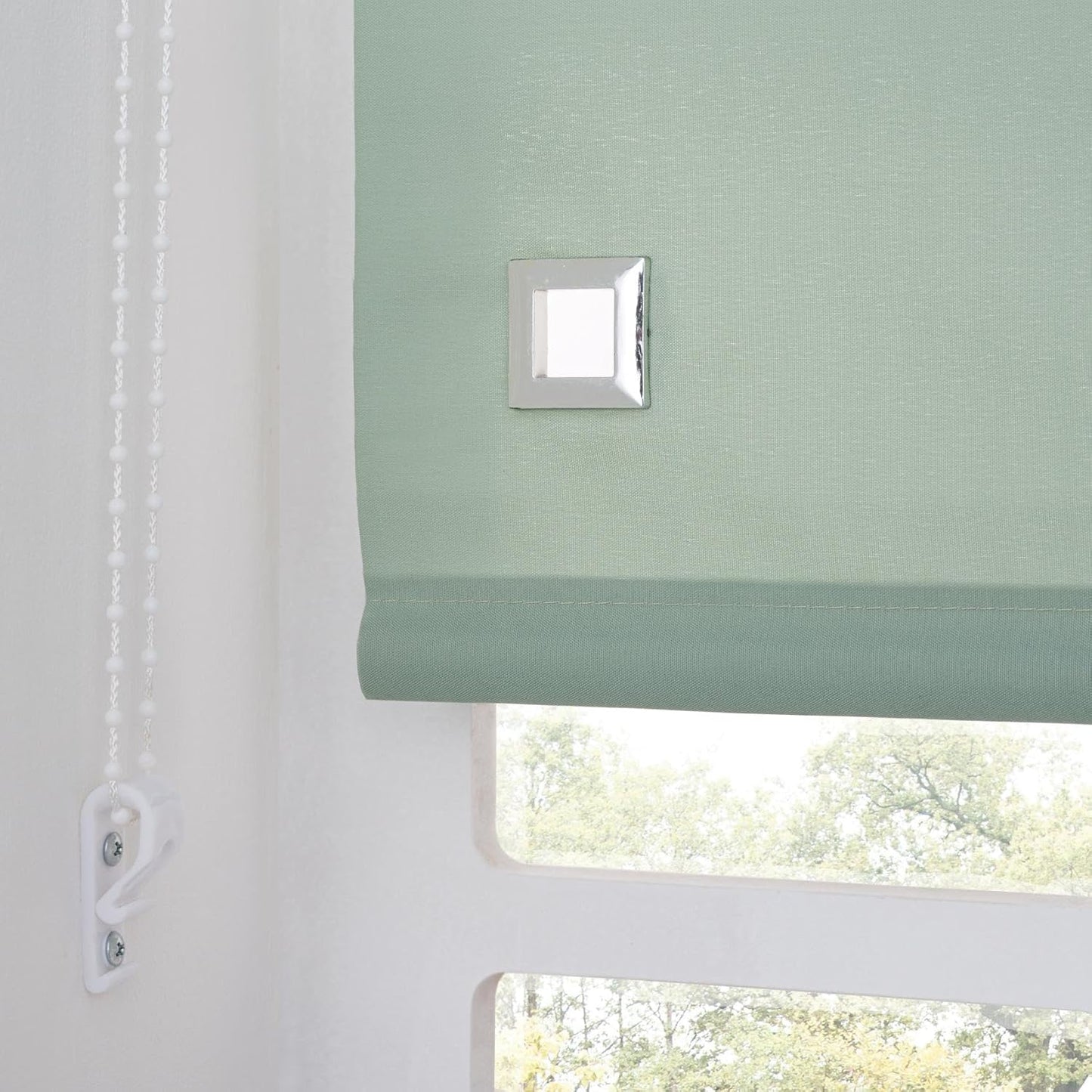 Premium Trimmable Square Eyelet Roller Window Blind – Light Filtering Fabric, Child Safe Chain for Bedroom, Kitchen, Living Room