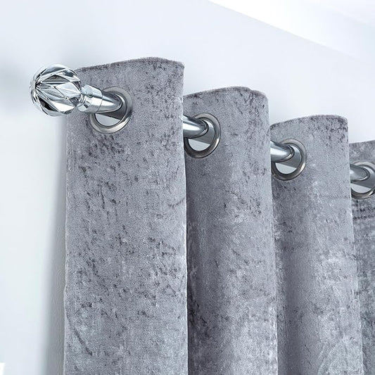 Geo Ball Metal Extendable Curtain Pole With Rings and Fittings (25/28mm)