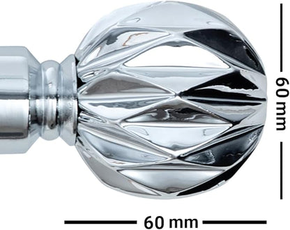 Geo Ball Metal Extendable Curtain Pole With Rings and Fittings (25/28mm)