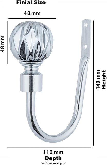 Geo Ball Metal Extendable Curtain Pole With Rings and Fittings (25/28mm)