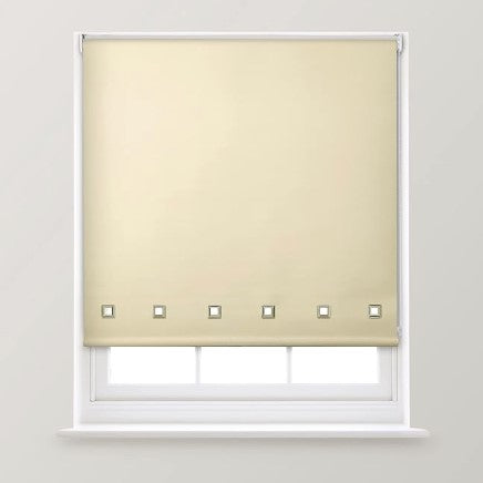 Square Eyelet Roller Window Blind -Trimmable , Various Colours & Sizes