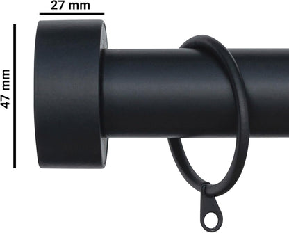 Stud End Metal Extendable Curtain Pole With Rings and Fittings (25/28mm)