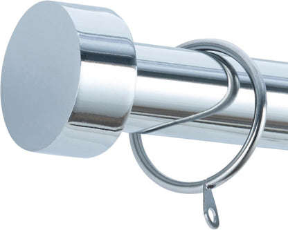 Stud End Metal Extendable Curtain Pole With Rings and Fittings (25/28mm)