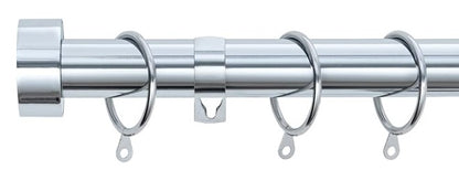 Stud End Metal Extendable Curtain Pole With Rings and Fittings (25/28mm)