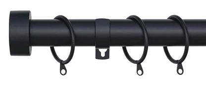 Stud End Metal Extendable Curtain Pole With Rings and Fittings (25/28mm)