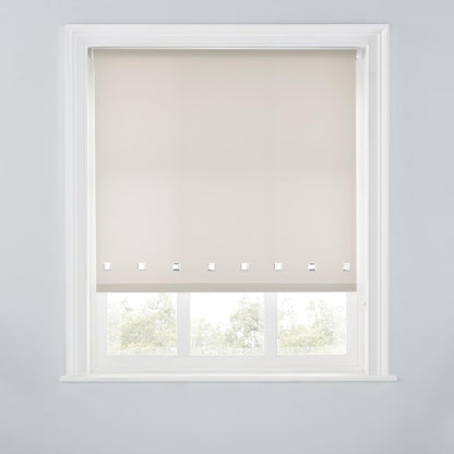 Premium Trimmable Square Eyelet Roller Window Blind – Light Filtering Fabric, Child Safe Chain for Bedroom, Kitchen, Living Room