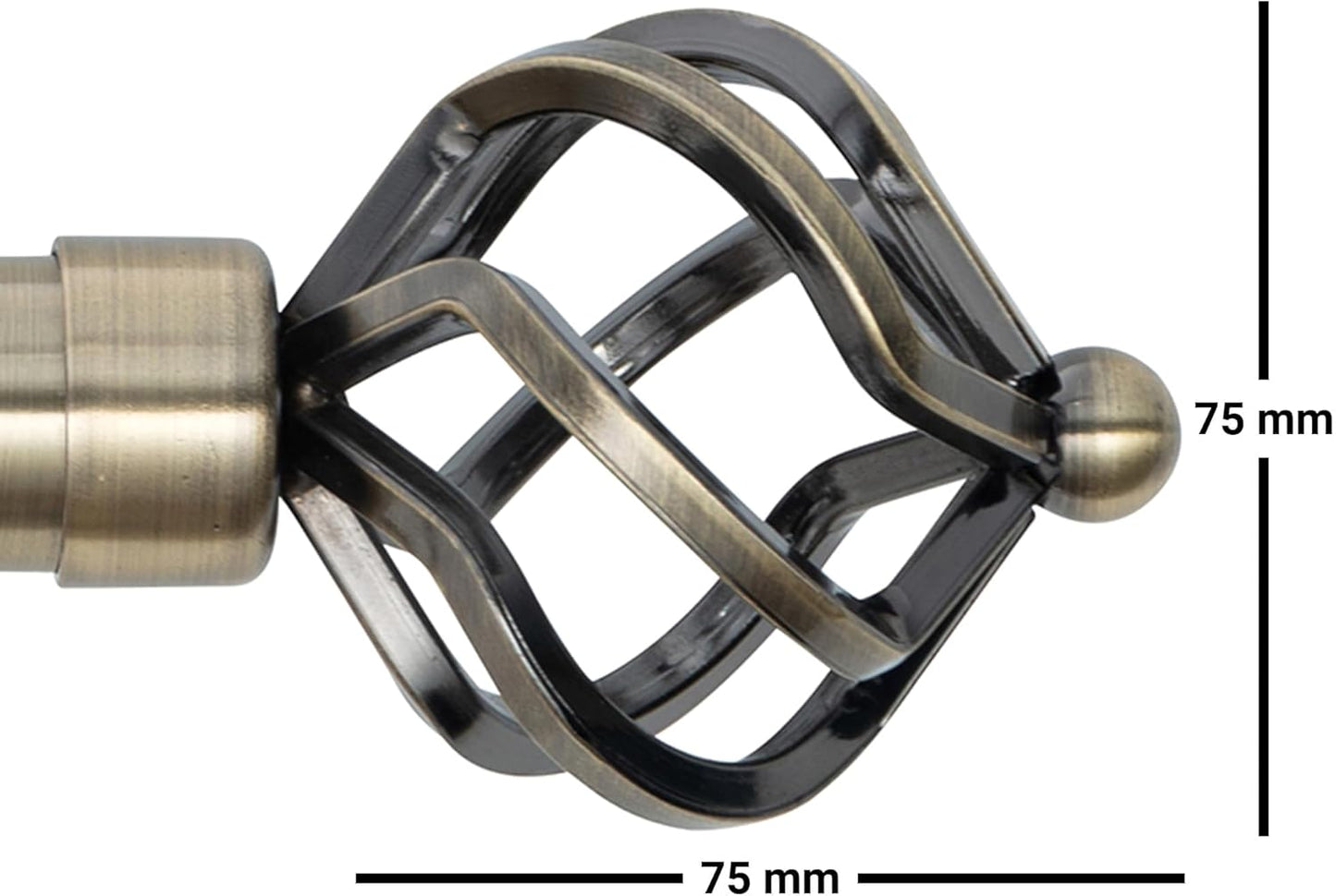 Twisted Metal Extendable Curtain Pole with Rings and Fittings (25/28mm)
