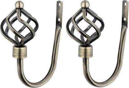 Twisted Metal Extendable Curtain Pole with Rings and Fittings (25/28mm)