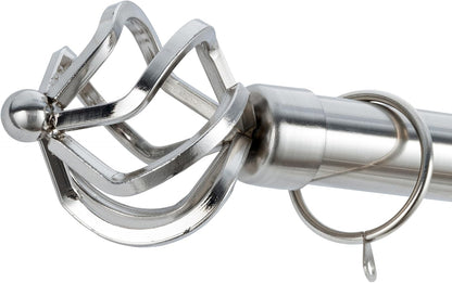 Twisted Metal Extendable Curtain Pole with Rings and Fittings (25/28mm)
