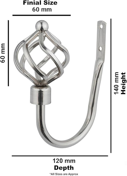 Twisted Metal Extendable Curtain Pole with Rings and Fittings (25/28mm)