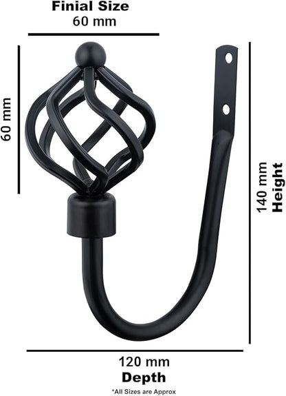 Twisted Metal Extendable Curtain Pole with Rings and Fittings (25/28mm)