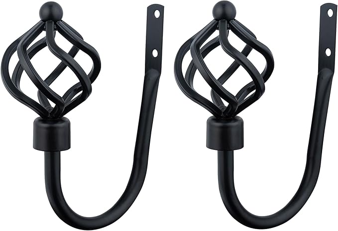 Twisted Metal Extendable Curtain Pole with Rings and Fittings (25/28mm)