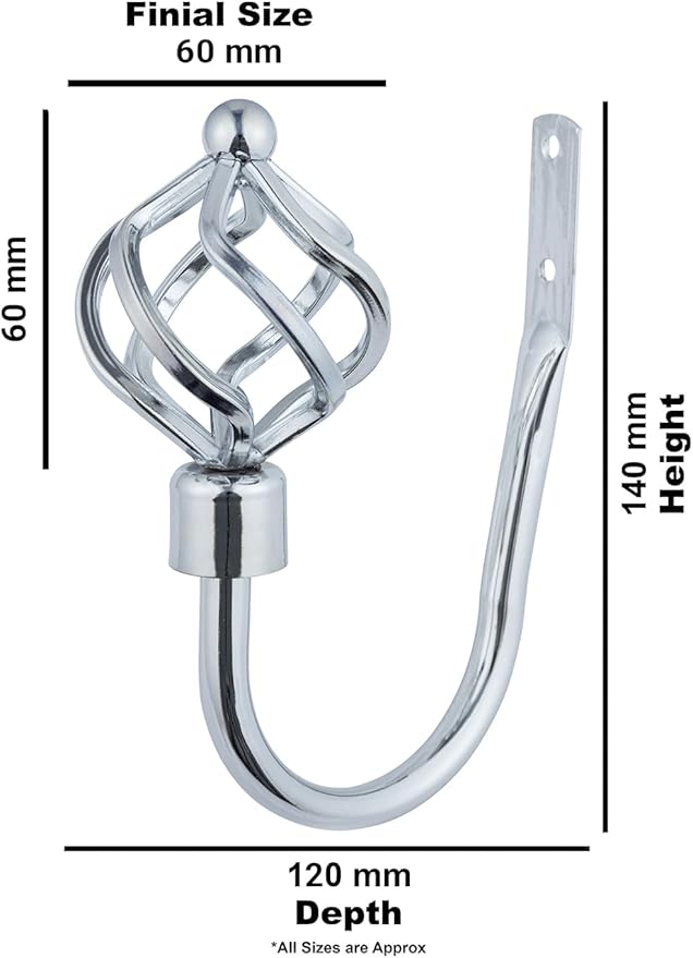 Twisted Metal Extendable Curtain Pole with Rings and Fittings (25/28mm)