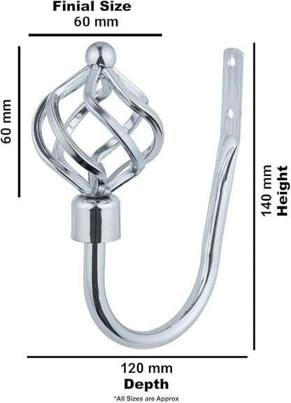 Twisted Metal Extendable Curtain Pole with Rings and Fittings (25/28mm)