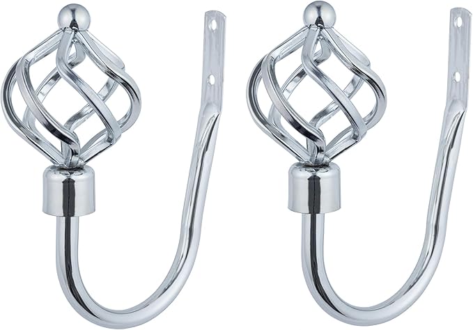 Twisted Metal Extendable Curtain Pole with Rings and Fittings (25/28mm)