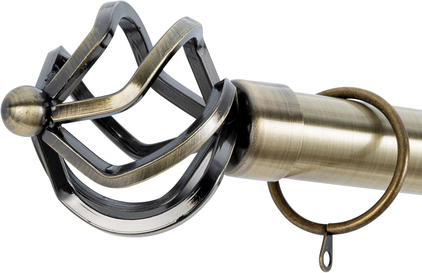 Twisted Metal Extendable Curtain Pole with Rings and Fittings (25/28mm)