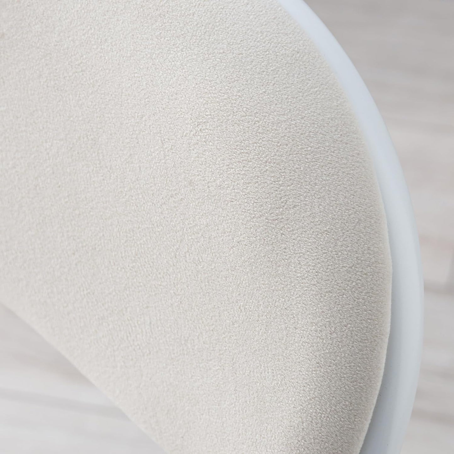 Metal Frame Foldable Chair Velvet Padded Chair for Kitchen Garden Office - White