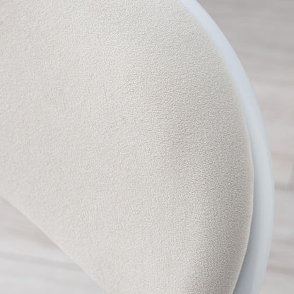 Metal Frame Foldable Chair Velvet Padded Chair for Kitchen Garden Office - White